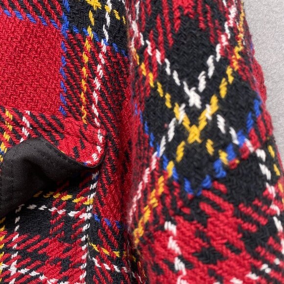 mnml Jacket Womens Large Red Plaid Shacket Punk Goth Zippers - Picture 3 of 16